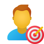 Cartoon person with bullseye